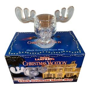 National Lampoon Christmas Vacation Clark Griswold Moose Mug 8 Ounce Glass Clear